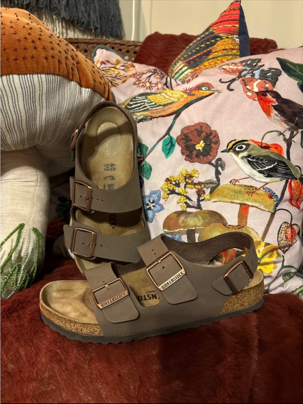 Birkenstock mocha Triple Arizona Milano Sandals 40